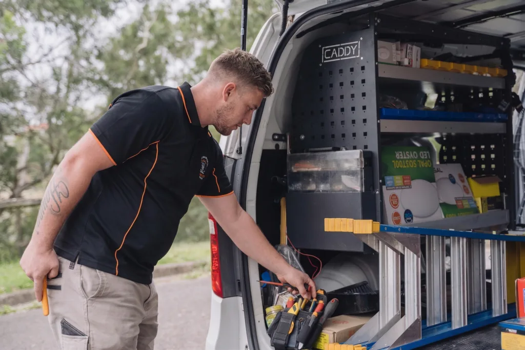 Licensed Seven Hills electrician working on a residential job